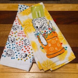 Colorful Dog Print Kitchen Towels